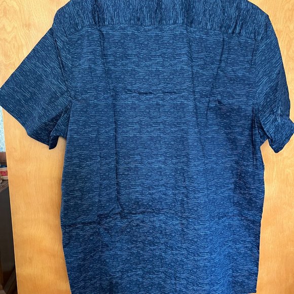 NWT! Navy Blue Cotton Short Sleeve Button Down // Lee Men's Size L - Picture 7 of 7